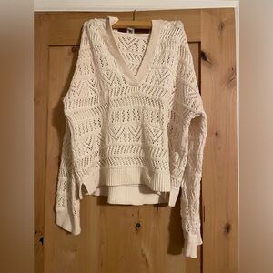 ✨ LOFT Beach Open-Knit Hooded Sweater – Size S ✨